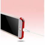 Wholesale iPhone 8 / 7 Metallic Electroplate Style Clear Case (Red)